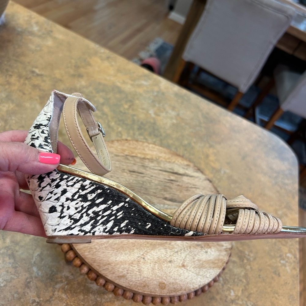 Loeffler Randall Tan and Gold , Multi Snake Knotted Wedge Heels - Picture 5 of 8